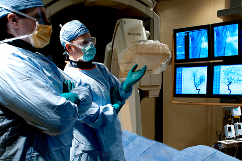 Medical imaging technicians at work